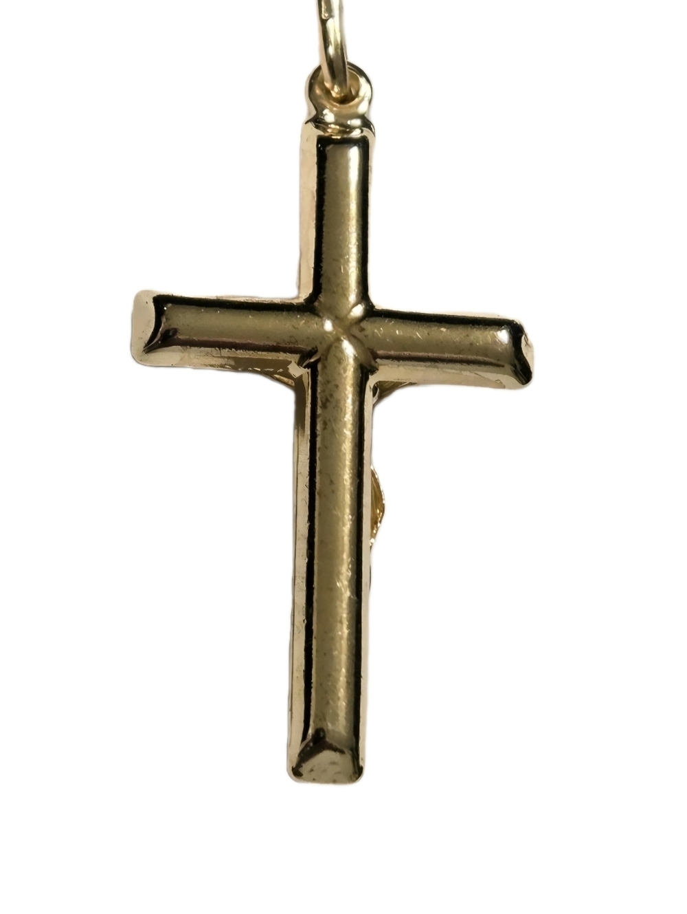 14k Yellow Gold Vermeil 925 Jesus on Cross Crucifix Necklace Pendant NEW - Picture 6 of 10